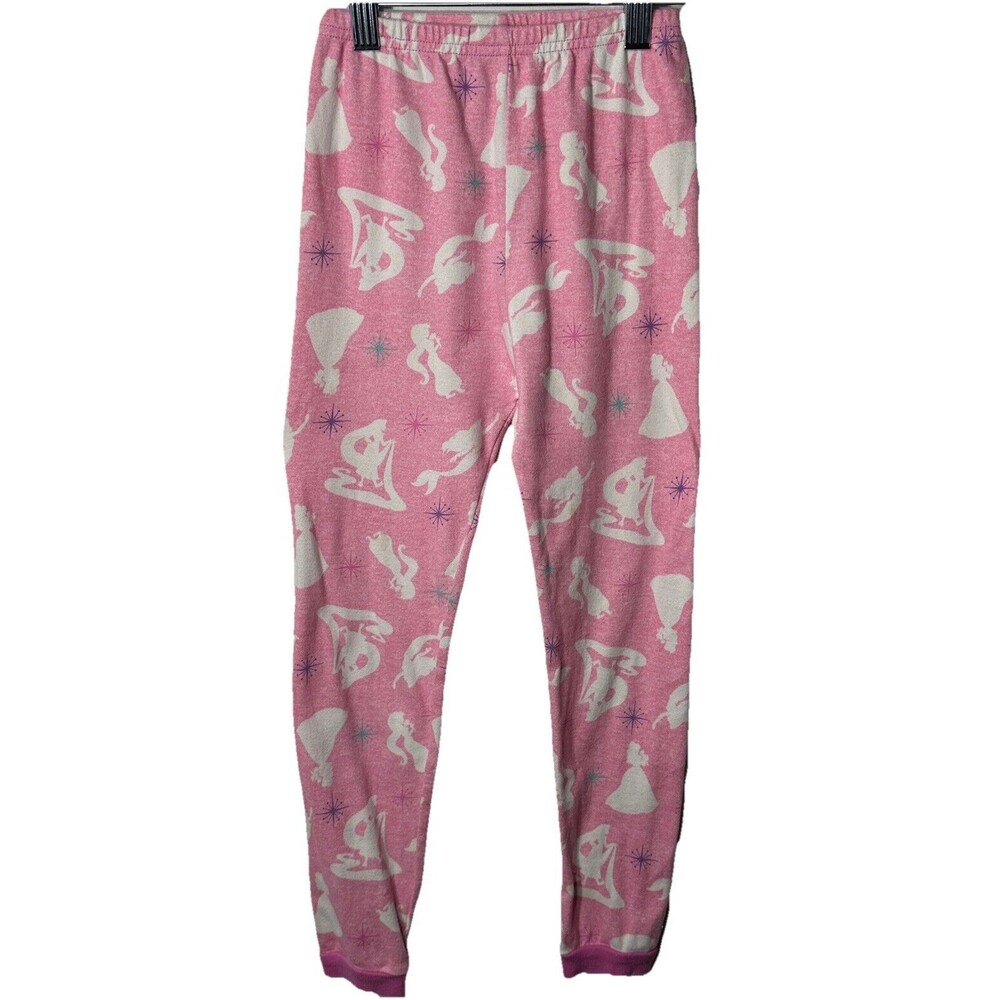 Girls Pants Size 7 Pink Graphic Print Cotton Snug Fitting Sleep Lounge Pajama